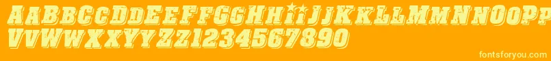 Cfrevolution Font – Yellow Fonts on Orange Background