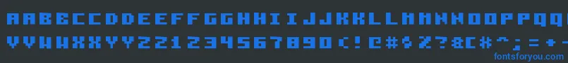 Pzim3x5b Font – Blue Fonts on Black Background