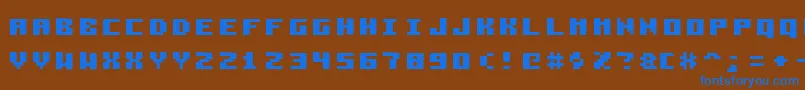 Pzim3x5b Font – Blue Fonts on Brown Background