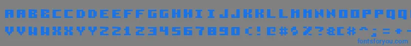 フォントPzim3x5b – 灰色の背景に青い文字