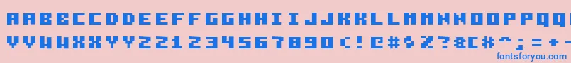 Pzim3x5b Font – Blue Fonts on Pink Background