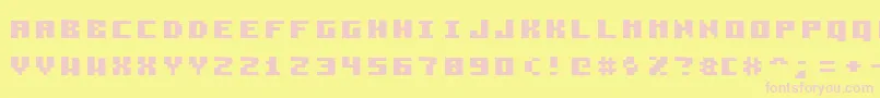 Pzim3x5b Font – Pink Fonts on Yellow Background