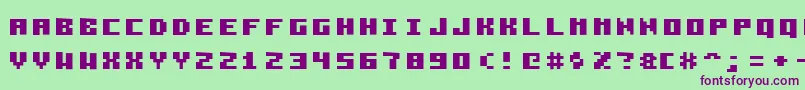 Pzim3x5b Font – Purple Fonts on Green Background