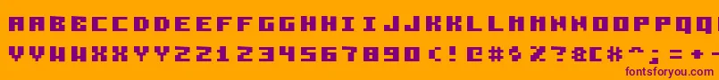 Pzim3x5b Font – Purple Fonts on Orange Background