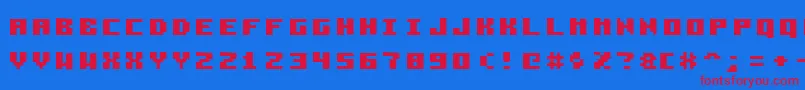フォントPzim3x5b – 赤い文字の青い背景