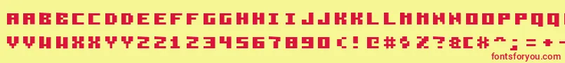 Pzim3x5b Font – Red Fonts on Yellow Background