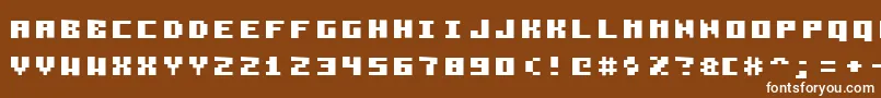 Pzim3x5b Font – White Fonts on Brown Background