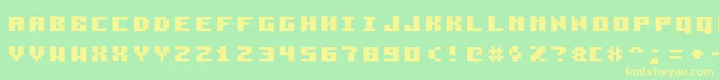 Pzim3x5b Font – Yellow Fonts on Green Background