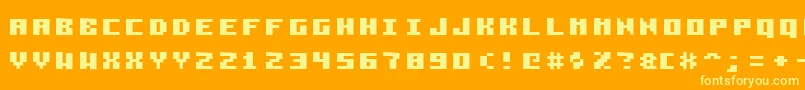 More about Pzim3x5b Font Pzim3x5b Font – Yellow Fonts on Orange Background