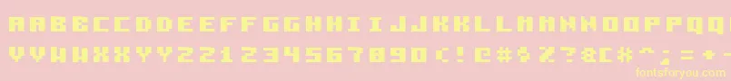 Fonte Pzim3x5b – fontes amarelas em um fundo rosa