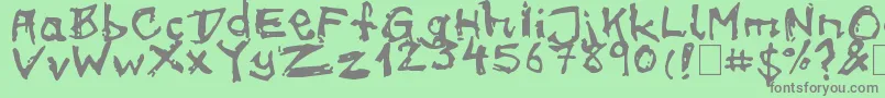 OnMeth-Schriftart – Graue Schriften auf grünem Hintergrund