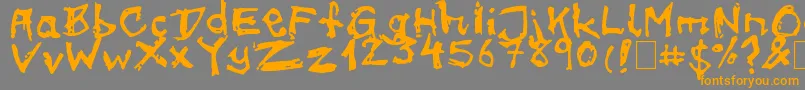 OnMeth-Schriftart – Orangefarbene Schriften auf grauem Hintergrund