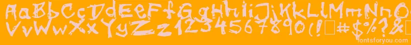 フォントOnMeth – オレンジの背景にピンクのフォント