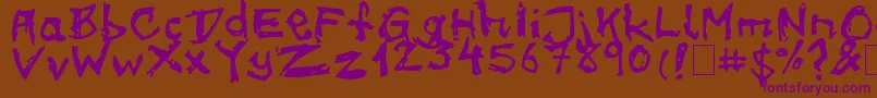OnMeth-Schriftart – Violette Schriften auf braunem Hintergrund