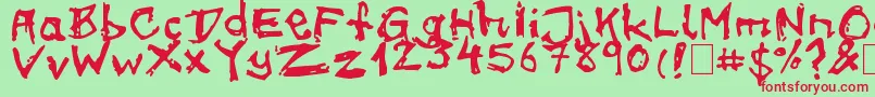 OnMeth Font – Red Fonts on Green Background