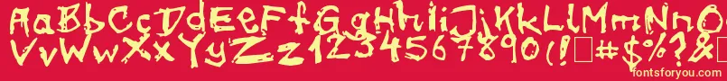 OnMeth-Schriftart – Gelbe Schriften auf rotem Hintergrund