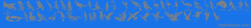 Fonte HffBirdStencil – fontes cinzas em um fundo azul