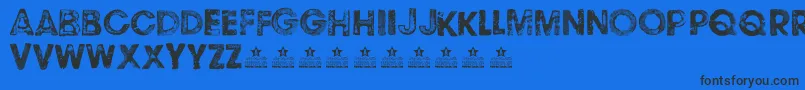 フォントBlackNapkinsPersonalUse – 黒い文字の青い背景