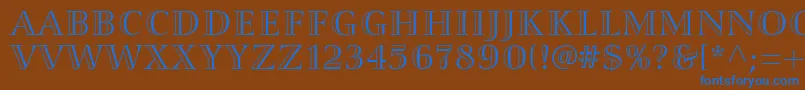 フォントSmaragdltstd – 茶色の背景に青い文字