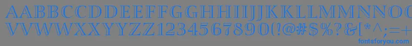 フォントSmaragdltstd – 灰色の背景に青い文字