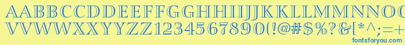 Smaragdltstd Font – Blue Fonts on Yellow Background