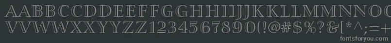 フォントSmaragdltstd – 黒い背景に灰色の文字
