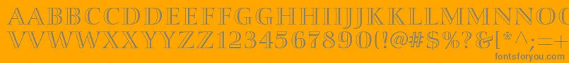 Smaragdltstd-Schriftart – Graue Schriften auf orangefarbenem Hintergrund