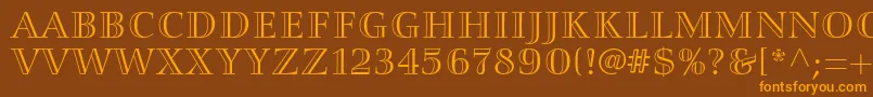Więcej informacji o czcionce Smaragdltstd Czcionka Smaragdltstd – pomarańczowe czcionki na brązowym tle