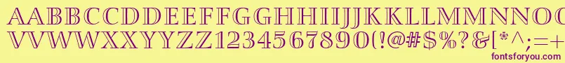 Smaragdltstd Font – Purple Fonts on Yellow Background