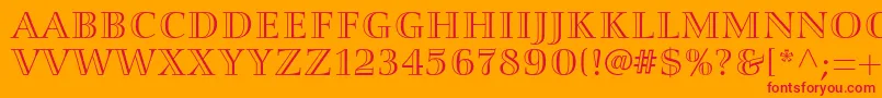 Smaragdltstd Font – Red Fonts on Orange Background