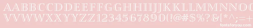 Smaragdltstd-fontti – valkoiset fontit vaaleanpunaisella taustalla