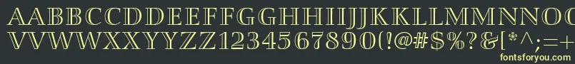 フォントSmaragdltstd – 黒い背景に黄色の文字