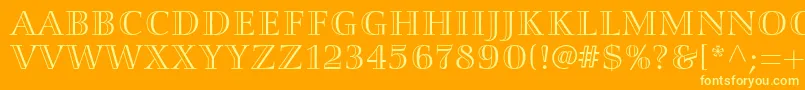 Czcionka Smaragdltstd – żółte czcionki na pomarańczowym tle