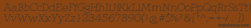 QlarendonLightItalic Font – Black Fonts on Brown Background