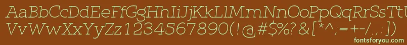 QlarendonLightItalic Font – Green Fonts on Brown Background