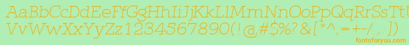 QlarendonLightItalic Font – Orange Fonts on Green Background