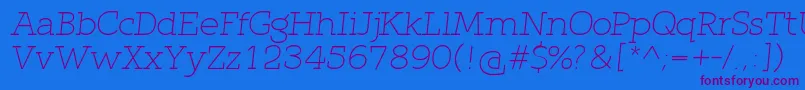 QlarendonLightItalic-Schriftart – Violette Schriften auf blauem Hintergrund