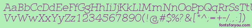 QlarendonLightItalic Font – Purple Fonts on Green Background