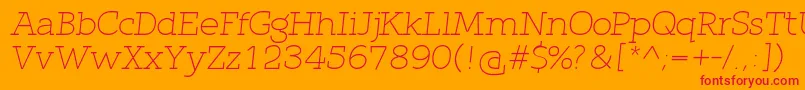 fuente QlarendonLightItalic – Fuentes Rojas Sobre Fondo Naranja