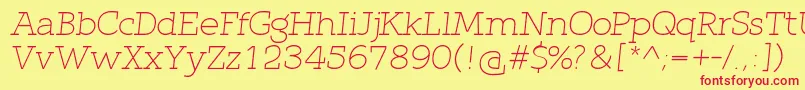 QlarendonLightItalic Font – Red Fonts on Yellow Background