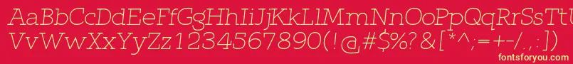 QlarendonLightItalic Font – Yellow Fonts on Red Background