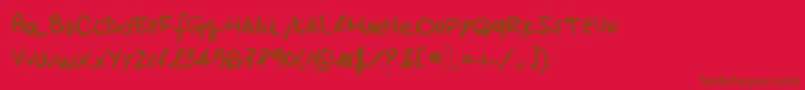 Claireshand Font – Brown Fonts on Red Background
