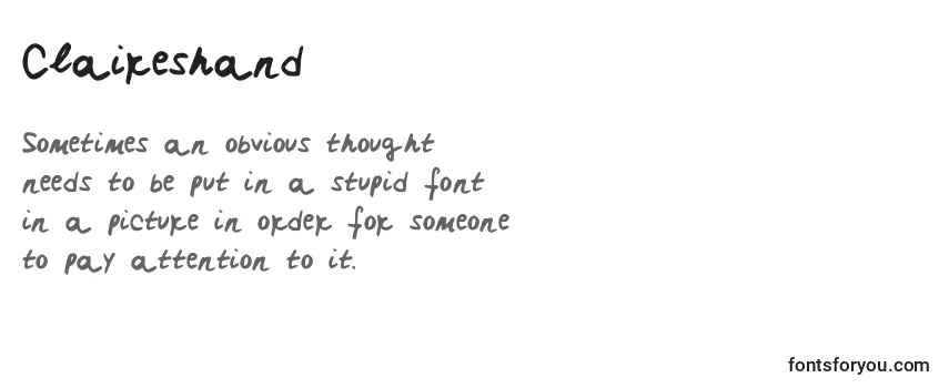 Review of the Claireshand Font