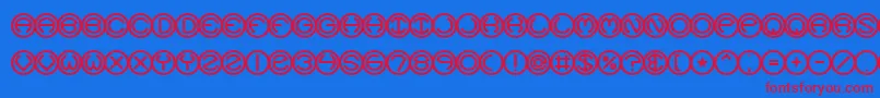 Police Spheroid – polices rouges sur fond bleu
