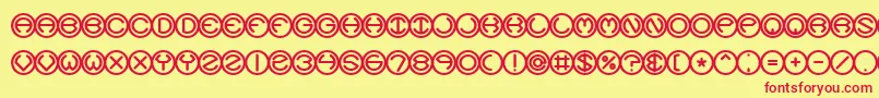 Spheroid Font – Red Fonts on Yellow Background