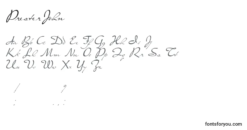 Czcionka PresterJohn (117345) – alfabet, cyfry, specjalne znaki