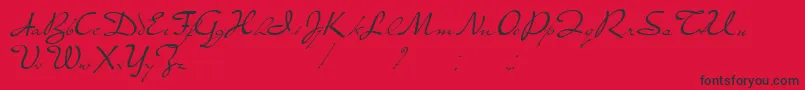 Fonte PresterJohn – fontes pretas em um fundo vermelho