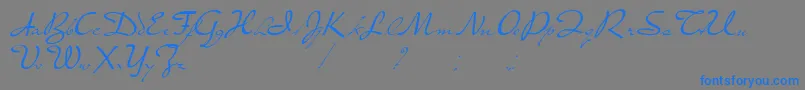 PresterJohn-Schriftart – Blaue Schriften auf grauem Hintergrund