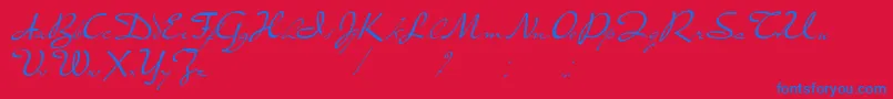 PresterJohn Font – Blue Fonts on Red Background