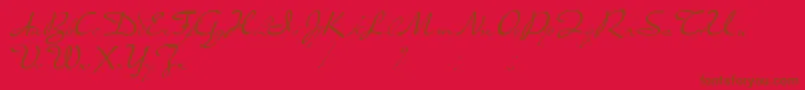 フォントPresterJohn – 赤い背景に茶色の文字
